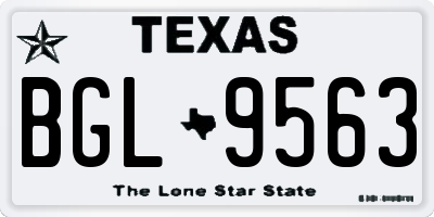 TX license plate BGL9563