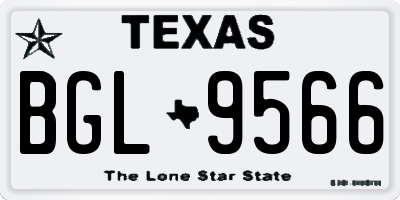 TX license plate BGL9566
