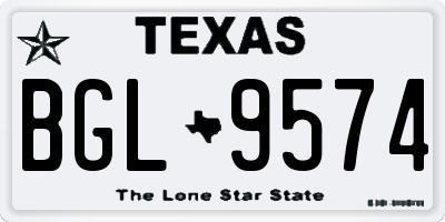 TX license plate BGL9574