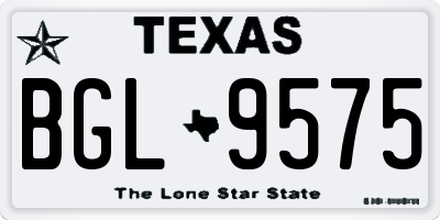 TX license plate BGL9575