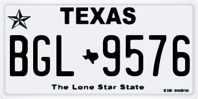 TX license plate BGL9576