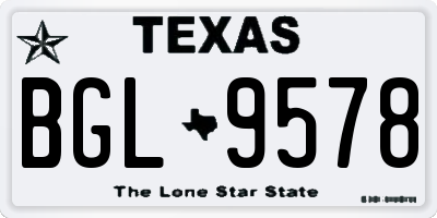 TX license plate BGL9578