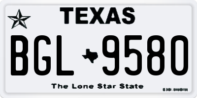 TX license plate BGL9580