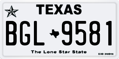 TX license plate BGL9581