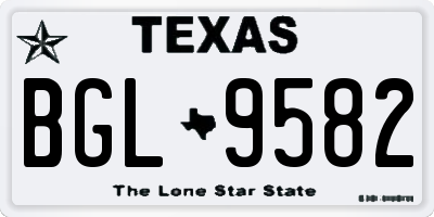 TX license plate BGL9582