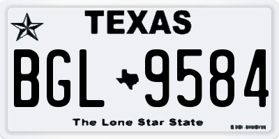 TX license plate BGL9584