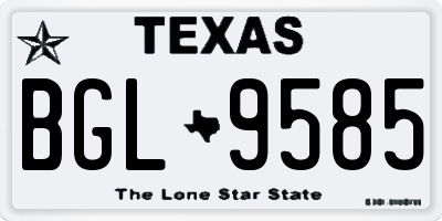 TX license plate BGL9585