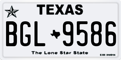 TX license plate BGL9586