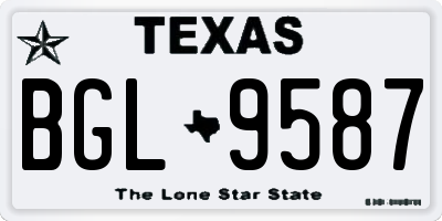 TX license plate BGL9587