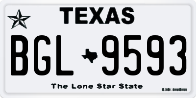 TX license plate BGL9593
