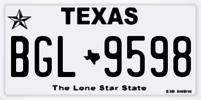 TX license plate BGL9598
