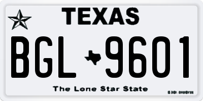 TX license plate BGL9601