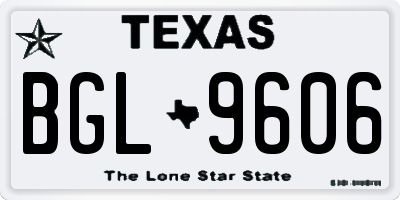 TX license plate BGL9606
