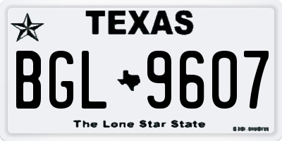 TX license plate BGL9607