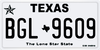 TX license plate BGL9609