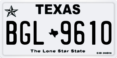 TX license plate BGL9610