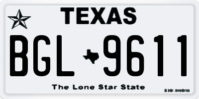 TX license plate BGL9611