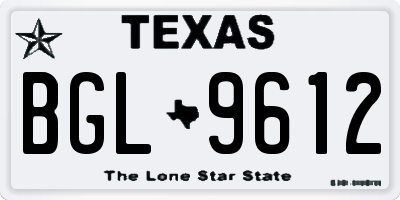 TX license plate BGL9612