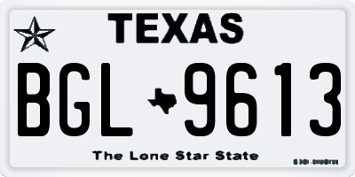 TX license plate BGL9613