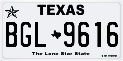 TX license plate BGL9616