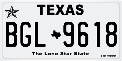 TX license plate BGL9618