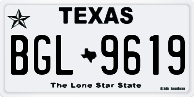 TX license plate BGL9619