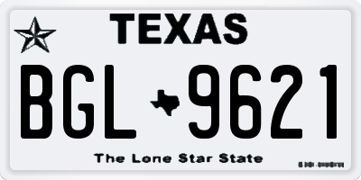 TX license plate BGL9621