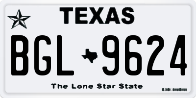 TX license plate BGL9624