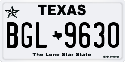 TX license plate BGL9630