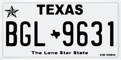 TX license plate BGL9631