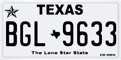 TX license plate BGL9633