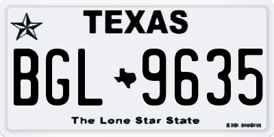 TX license plate BGL9635