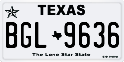 TX license plate BGL9636