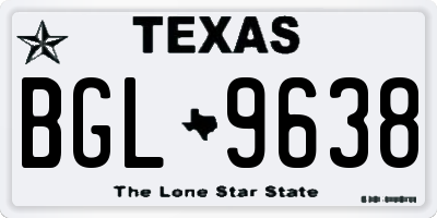 TX license plate BGL9638