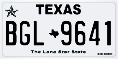 TX license plate BGL9641