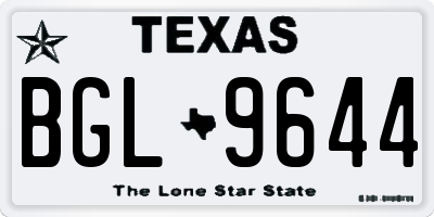 TX license plate BGL9644