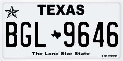 TX license plate BGL9646