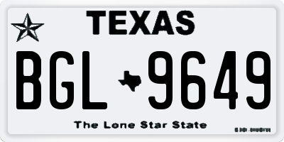 TX license plate BGL9649