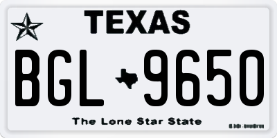 TX license plate BGL9650