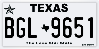 TX license plate BGL9651
