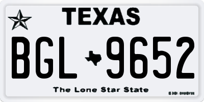 TX license plate BGL9652