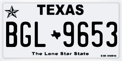 TX license plate BGL9653