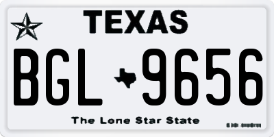 TX license plate BGL9656
