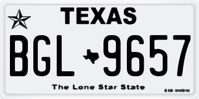 TX license plate BGL9657