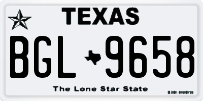 TX license plate BGL9658