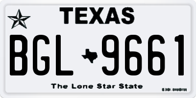 TX license plate BGL9661