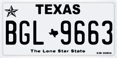 TX license plate BGL9663