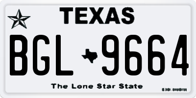 TX license plate BGL9664