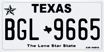 TX license plate BGL9665