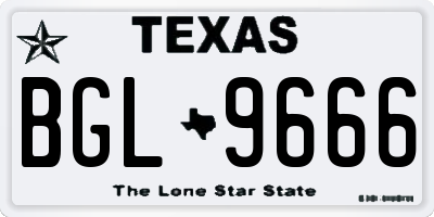 TX license plate BGL9666